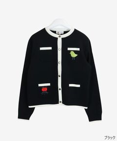 バイカラーカーディガン | ブラック | レディース | ゴルフウェア
