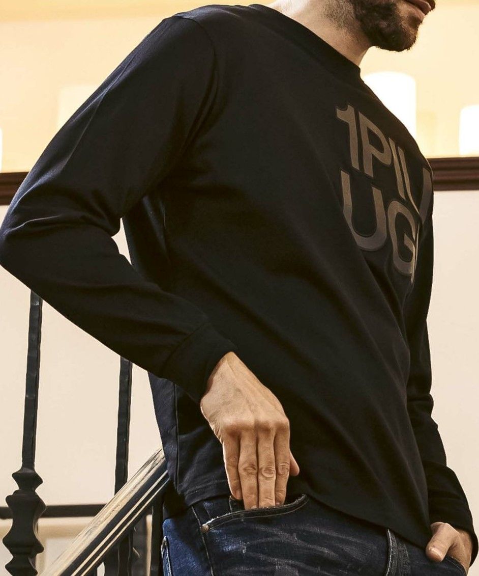 フェイクレザーロゴロングT | Tシャツ | ブラック | メンズ
