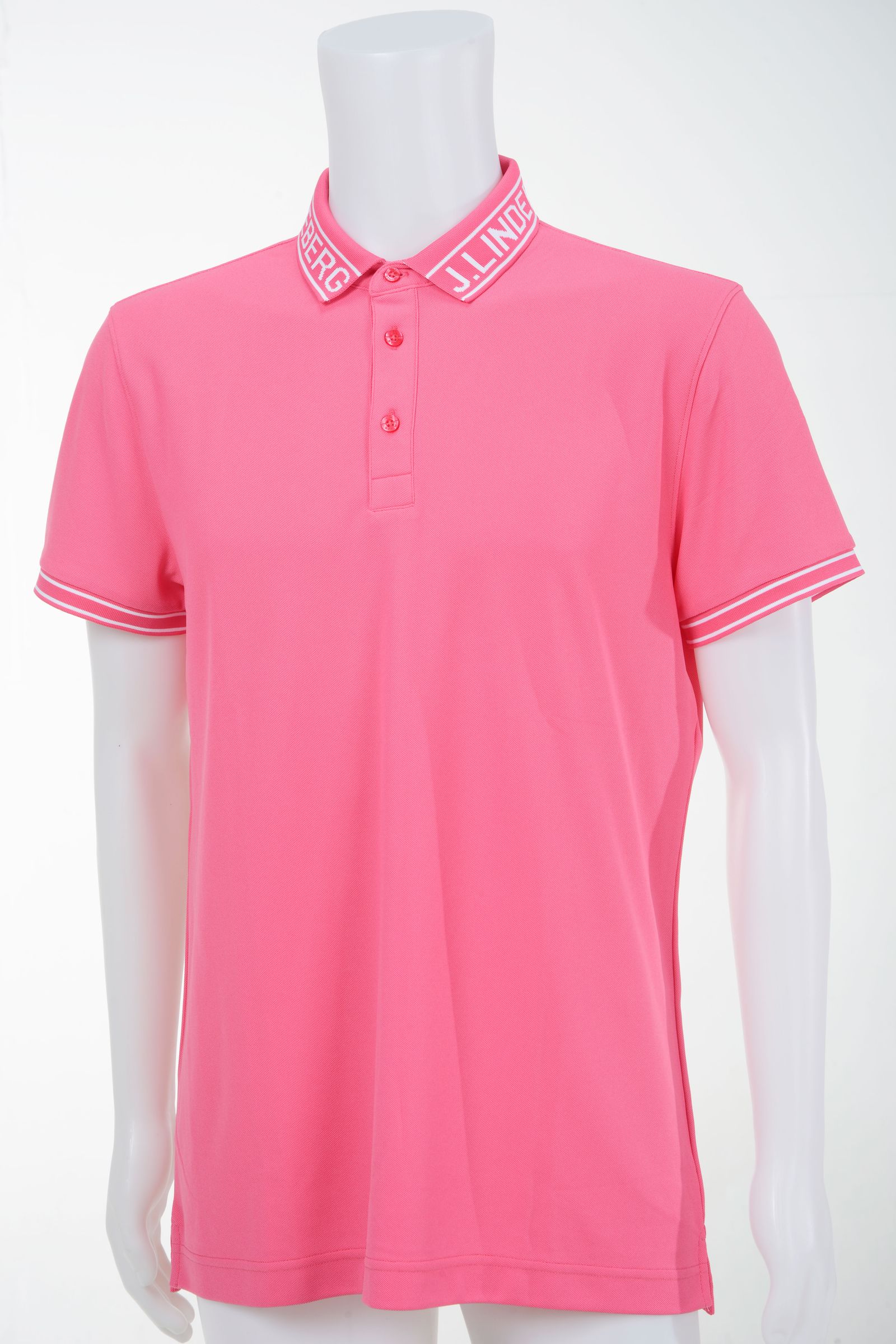 J.LINDEBERG - 半袖ポロシャツ | リブ襟 | メンズ | ピンク | ゴルフ 