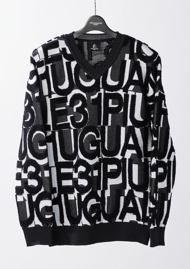 BIG FULL LOGO V-NECK | Vネックシャツ | ブラック | メンズ | ゴルフウェア