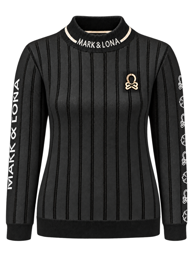 Lurex Rib Mock Neck Knit | セーター | ブラック | レディース | ゴルフウェア