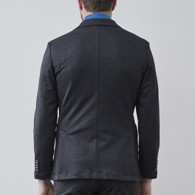 ヘリンボーン ジャガード ジャージジャケット | ブラック | メンズ