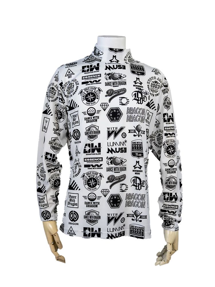 Various marksプリント長袖モック | モックネックシャツ | ホワイト | メンズ | ゴルフウェア