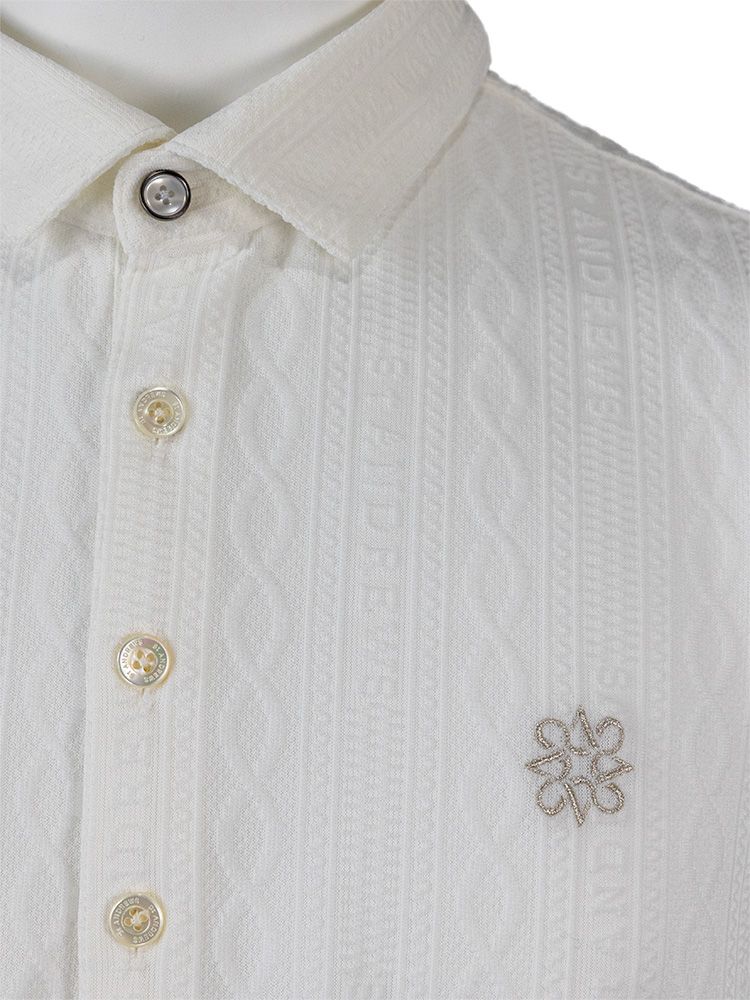 縄柄リンクス半袖シャツ (MENS) | ポロシャツ | ホワイト | メンズ | ゴルフウェア