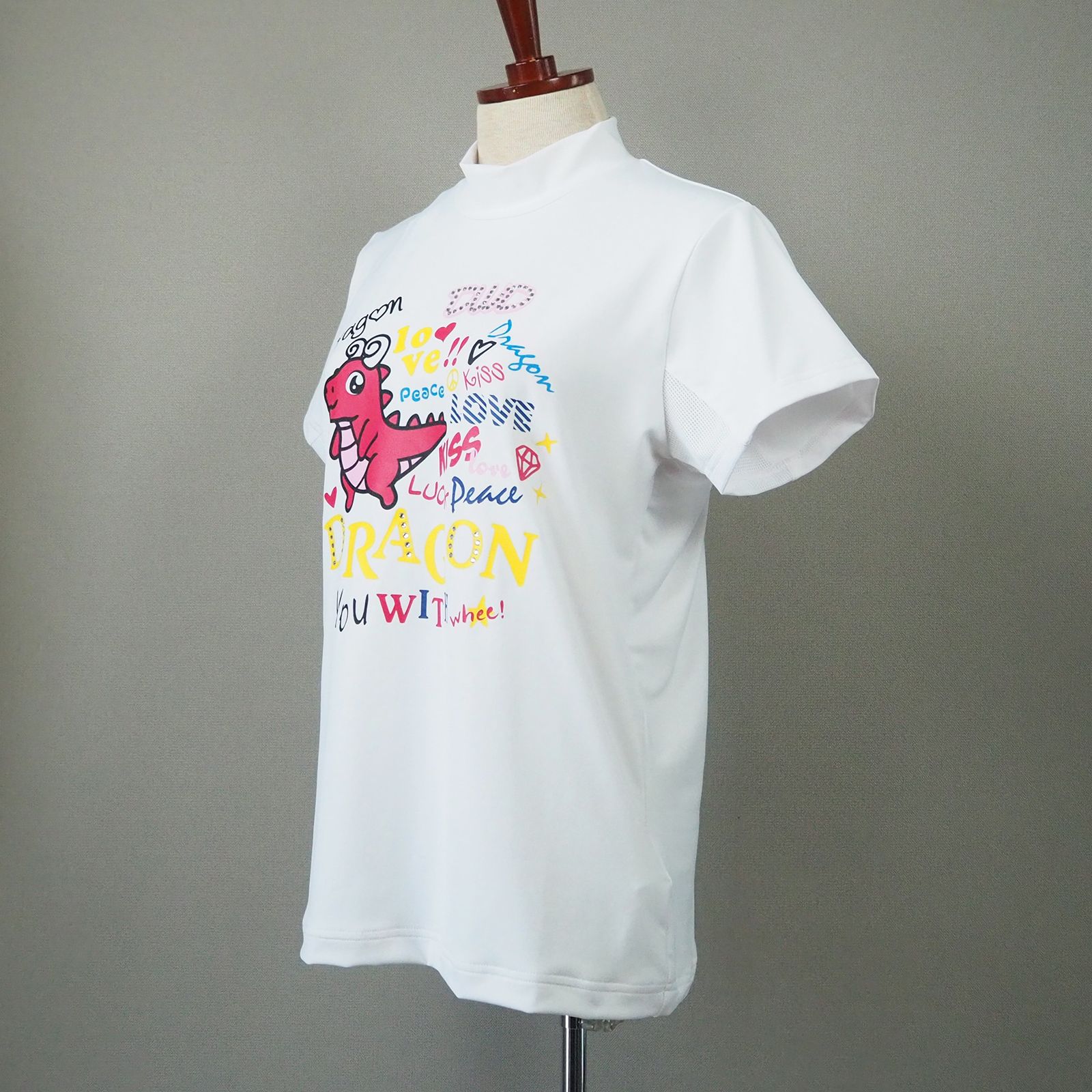 POPPYチビドラ半袖ハイネック | モックネック Tシャツ | ホワイト | レディース | ゴルフウェア