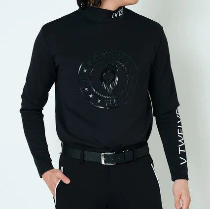 HIDE MOCK | モックネック長袖Tシャツ | ブラック | メンズ | ゴルフウェア