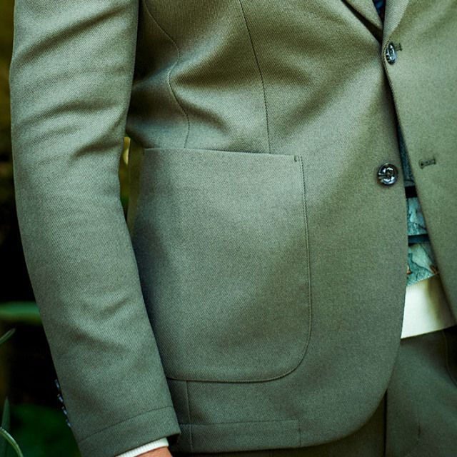 ウールライク カルゼ ストレッチ ジャケット | カーキ | メンズ