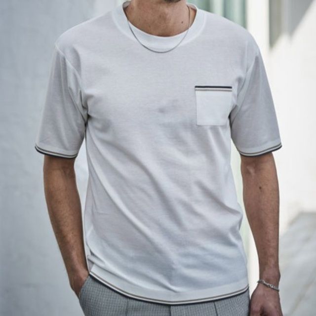 リブスタート ライン 半袖 Tシャツ | ホワイト | メンズ