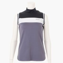 WOMENS PANEL STRIPE NO SLEEVE HIGH NECK | モックネック | ノースリーブ | ネイビー | レディース | ゴルフウェア