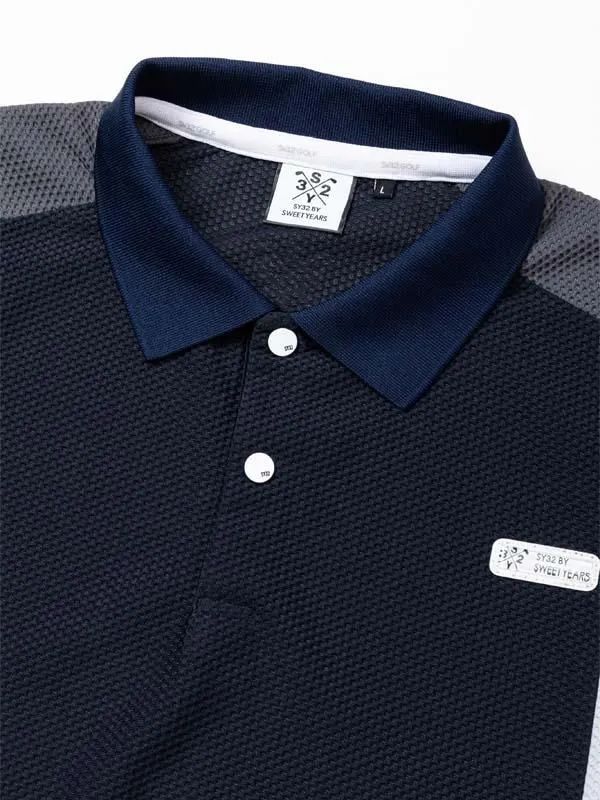 3D-FACE PANEL POLO | ポロシャツ  | ネイビー | メンズ | ゴルフウェア