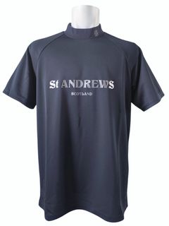 梨地調半袖ハイネック | Tシャツ | ブラック | メンズ | ゴルフウェア