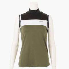 WOMENS PANEL STRIPE NO SLEEVE HIGH NECK | モックネック | ノースリーブ | ブラック | レディース | ゴルフウェア