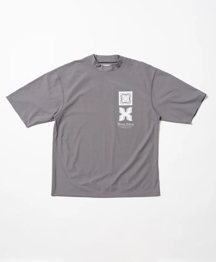 サーフモックネック S/S(Nalu＆Turf) | モックネックシャツ | グレー | メンズ | ゴルフウェア