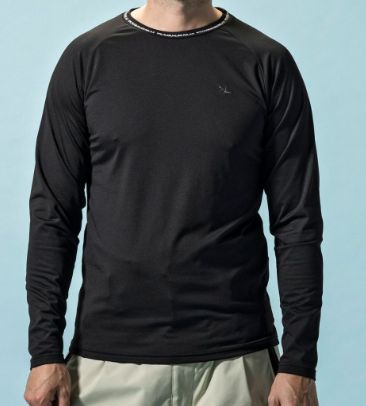 裏起毛クルーネックロゴロングTシャツ / スノーボード / スノーウェア /インナー | アンダーウェア | ブラック | メンズ | ゴルフウェア