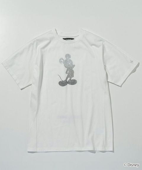 【ミッキーマウス】グラデーションラインストーン半袖Tシャツ  | Tシャツ | ホワイト | メンズ |