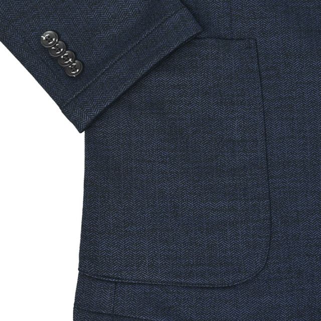 ヘリンボーン ジャガード ジャージジャケット | ネイビー | メンズ