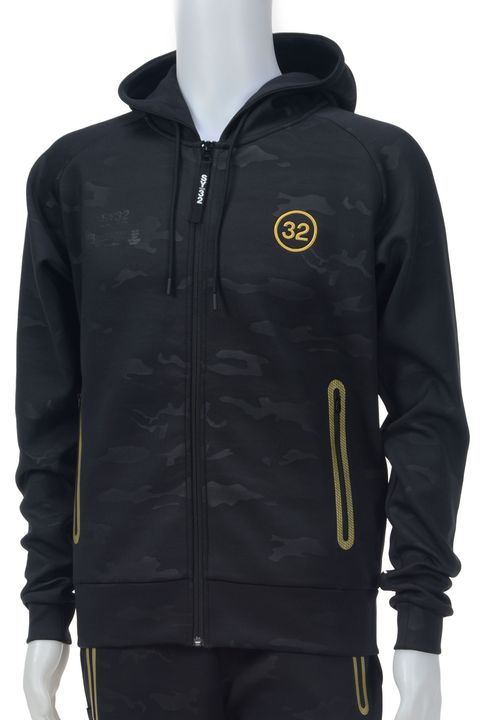 DOUBLE KNIT EMBROIDERY LOGO ZIP HOODIE | フーディ | パーカー | ブラック | メンズ | ゴルフウェア