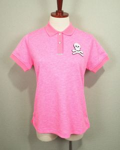 スカルパッチ 半袖 ポロシャツ | レディース ゴルフウェア | PNK ピンク