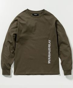 バーチカルエンブロイディーロングTシャツ | Tシャツ | カーキ | メンズ