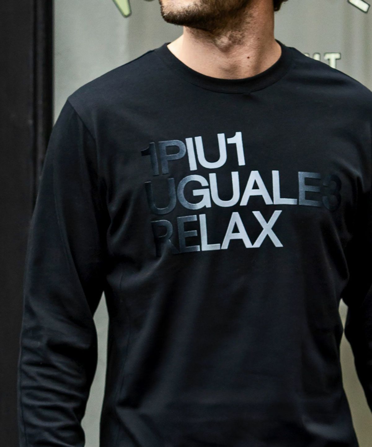 グラデーションフロッキーロゴロングT | Tシャツ | ブラック | メンズ