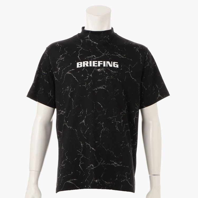 MENS TIE DYE HIGH NECK RELAXED FIT | メンズ タイダイ ハイネック リラックスフィット | モックネック Tシャツ ゴルフウェア | BLACK ブラック