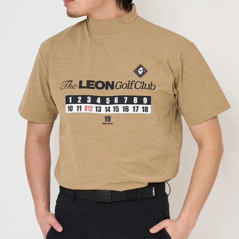 LEON GC set C | ポロシャツ×モックネック  2枚セット| ネイビー×ベージュ | メンズ | ゴルフウェア