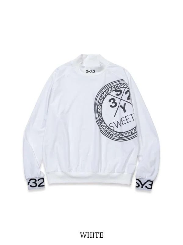 CIRCLE GRAPHIC L/S MOCK SHIRTS | モックネックシャツ | ホワイト | レディース | ゴルフウェア