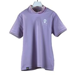 Ace Mock Neck Top | エース モック ネック トップ | 半袖 Tシャツ | レディース | ラベンダー