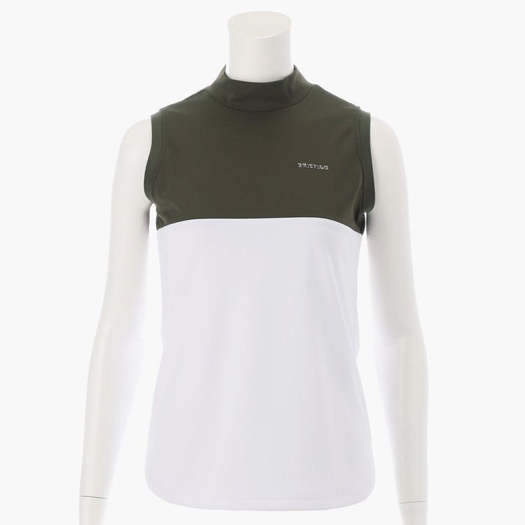 WOMENS BI-COLOR NO SLEEVE HIGH NECK | ハイネックシャツ | オリーブ | レディース | ゴルフウェア