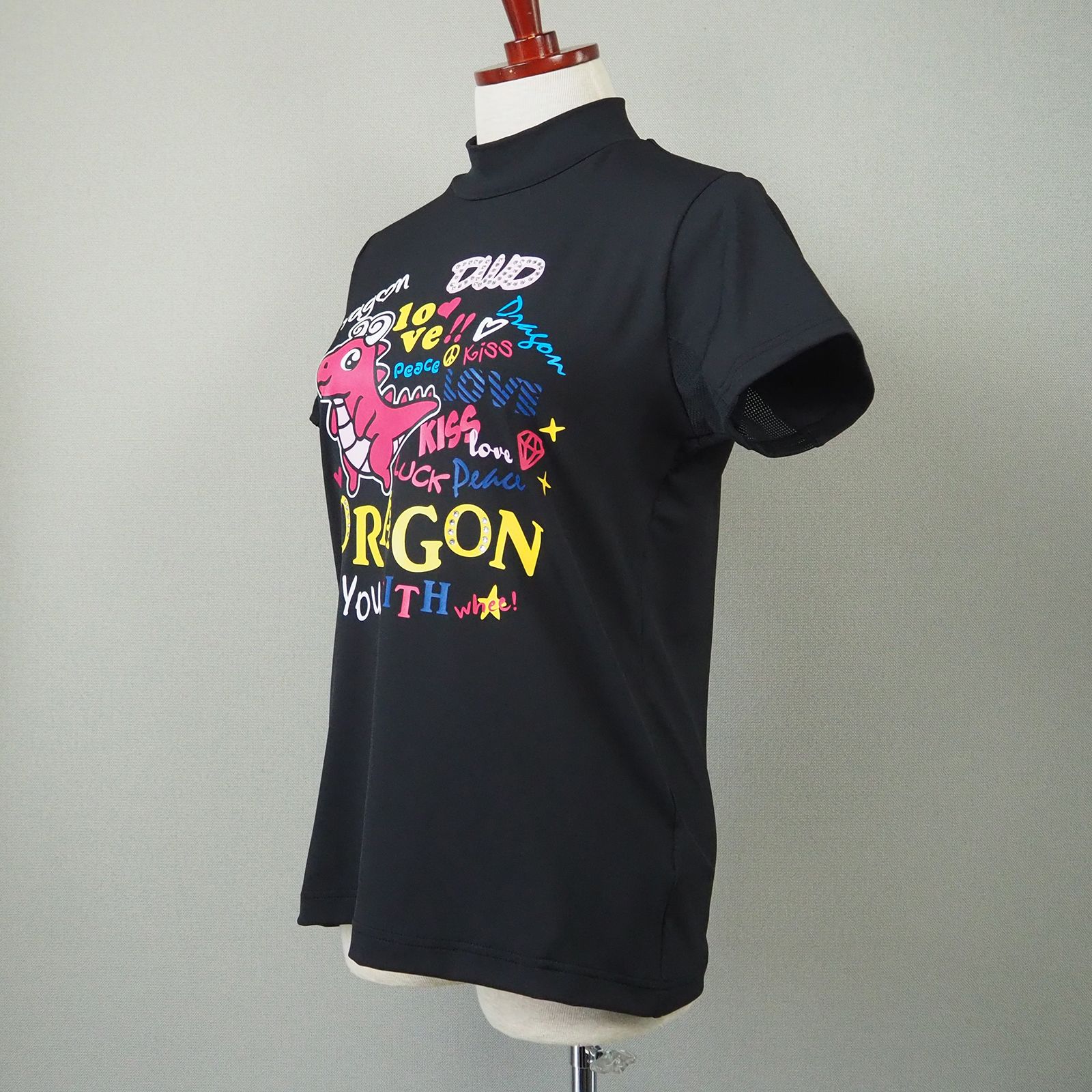 POPPYチビドラ半袖ハイネック | モックネック Tシャツ | ブラック | レディース | ゴルフウェア