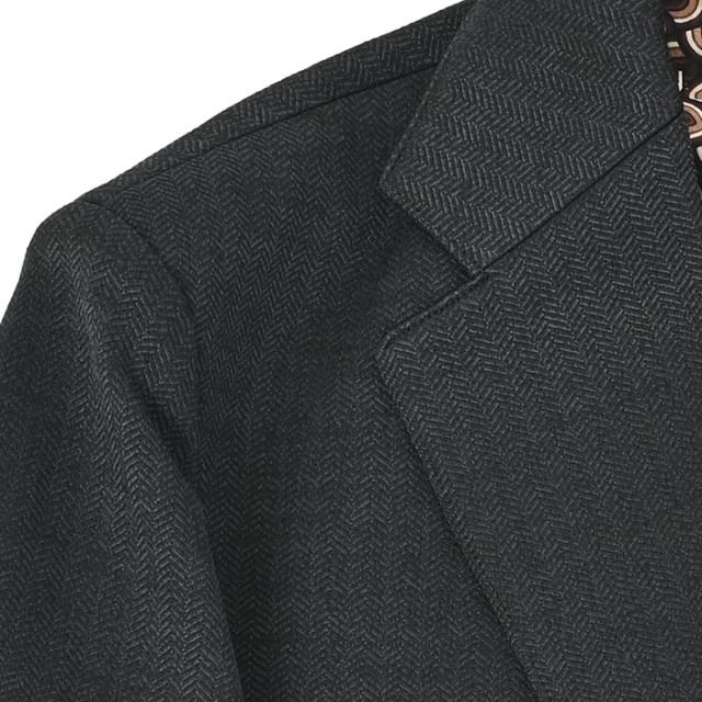 ヘリンボーン ジャガード ジャージジャケット | ブラック | メンズ