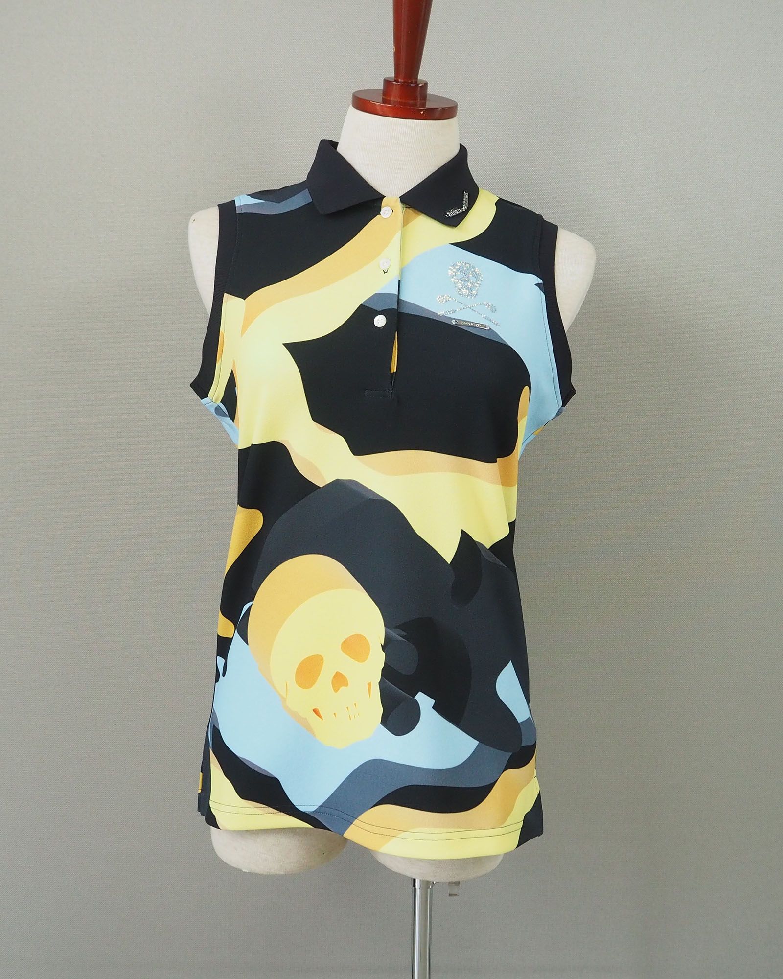 Dimention Camo Sleeveless Polo | ディメンション カモ スリーブレス ポロ | ノースリーブ ポロシャツ | レディース | ブラック