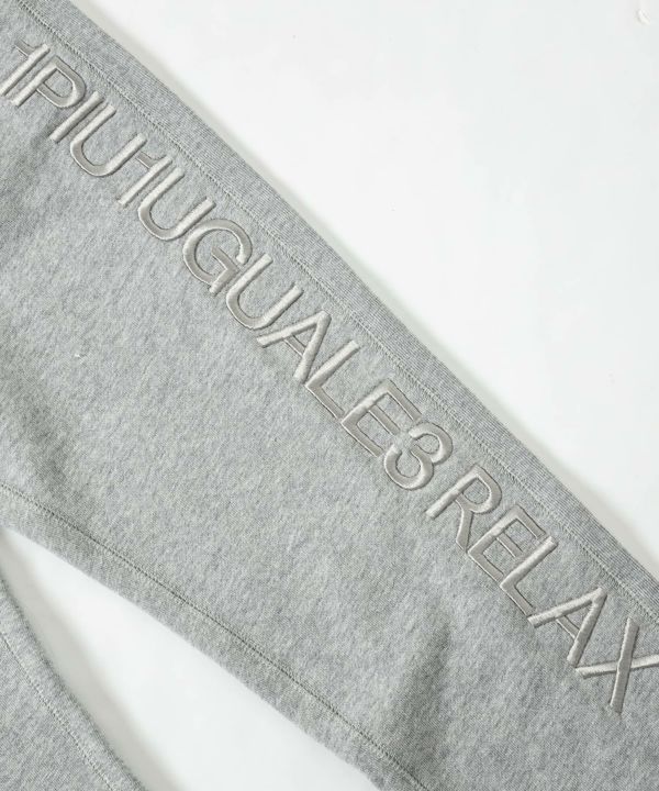 ビッグファスナー刺繍ロゴロングパンツ | トップグレー | メンズ