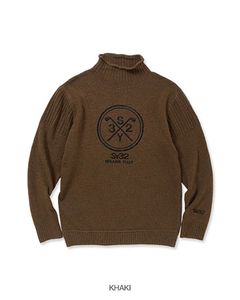 HIGH NECK BIG EMB SWEATER | セーター | カーキ | メンズ | ゴルフウェア