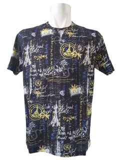 パリプリント柄Tシャツ | ブラック | メンズ