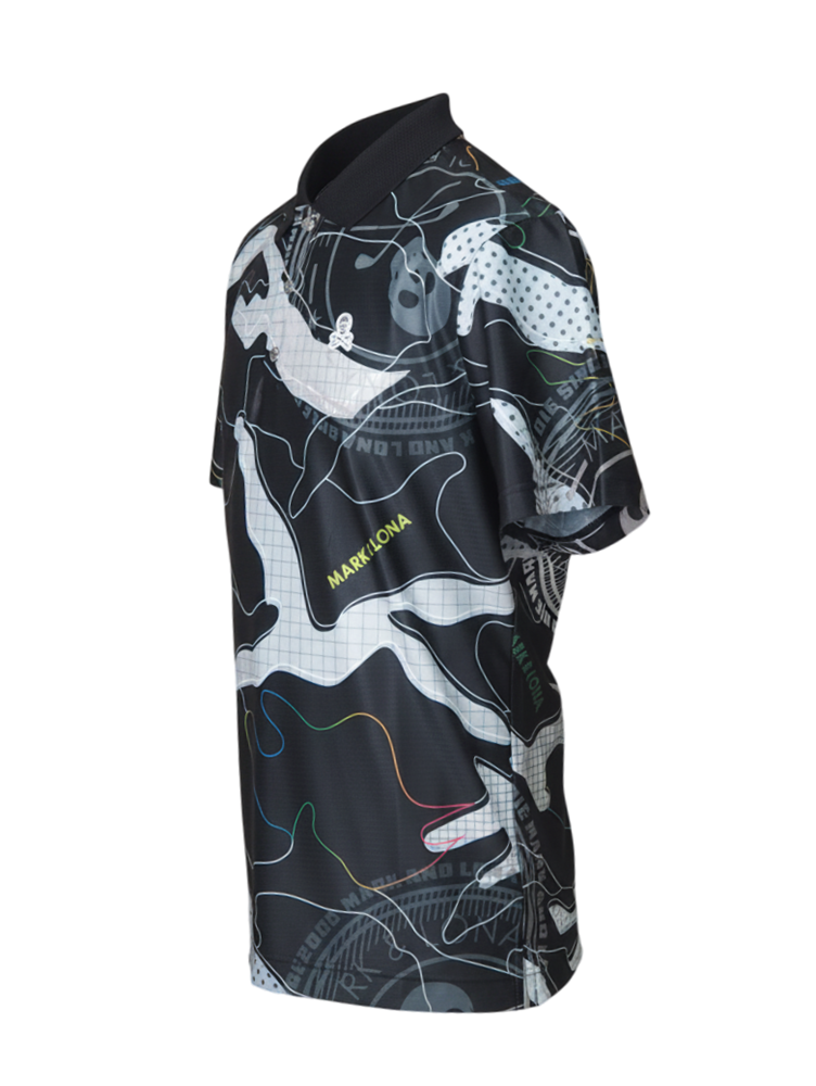 Axon Camo Mesh Performance Polo | ポロシャツ | ブラック | メンズ | ゴルフウェア