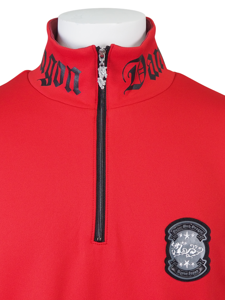 KARUISHIジップモック | ハーフジップ | レッド | メンズ | ゴルフウェア