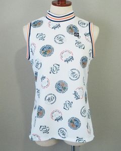 サークルロゴプリント ノースリーブ モックネック Tシャツ | ホワイト | レディース | ゴルフウェア