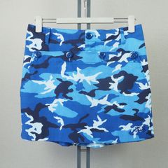 カモフラ柄 キュロット パンツ | スカパン スカート | ブルー | レディース | ゴルフウェア