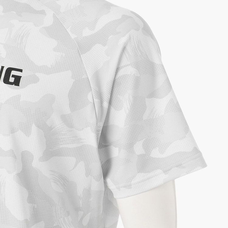 BRIEFING GOLF モックネックT 半袖　グレー　迷彩　メンズLサイズ BRIEFING GOLF - MENS CAMOUFLAGE MOCK NECK RELAXED FIT