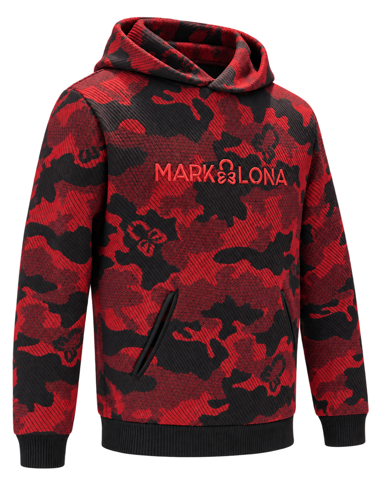 Mercury Camo Jacquard Knit Hoodie | セーター | フーディ | レッド | メンズ | ゴルフウェア