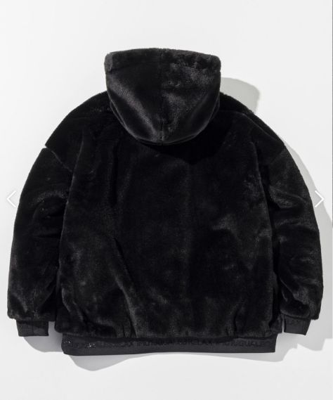 ラインストーンロゴファーブルゾン  | ブルゾン パーカー | ブラック | メンズ