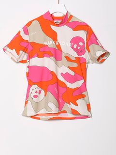 Milo Camo Tee | モックネック | レディース | ピンク | ゴルフウェア
