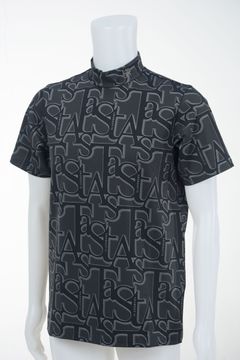 STAミックスロゴラメプリント半袖ハイネックカットソー (MENS) | モックネック Tシャツ | メンズ ゴルフウェア | BLACK ブラック (010)