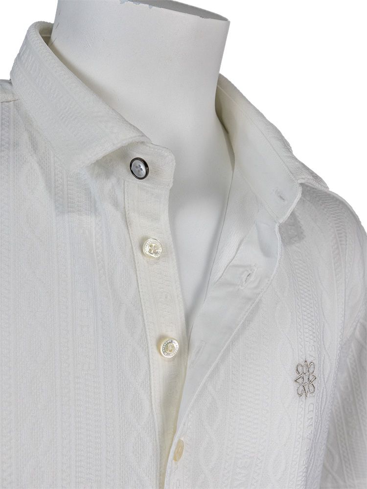 縄柄リンクス半袖シャツ (MENS) | ポロシャツ | ホワイト | メンズ | ゴルフウェア