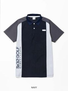 3D-FACE PANEL POLO | ポロシャツ  | ネイビー | メンズ | ゴルフウェア