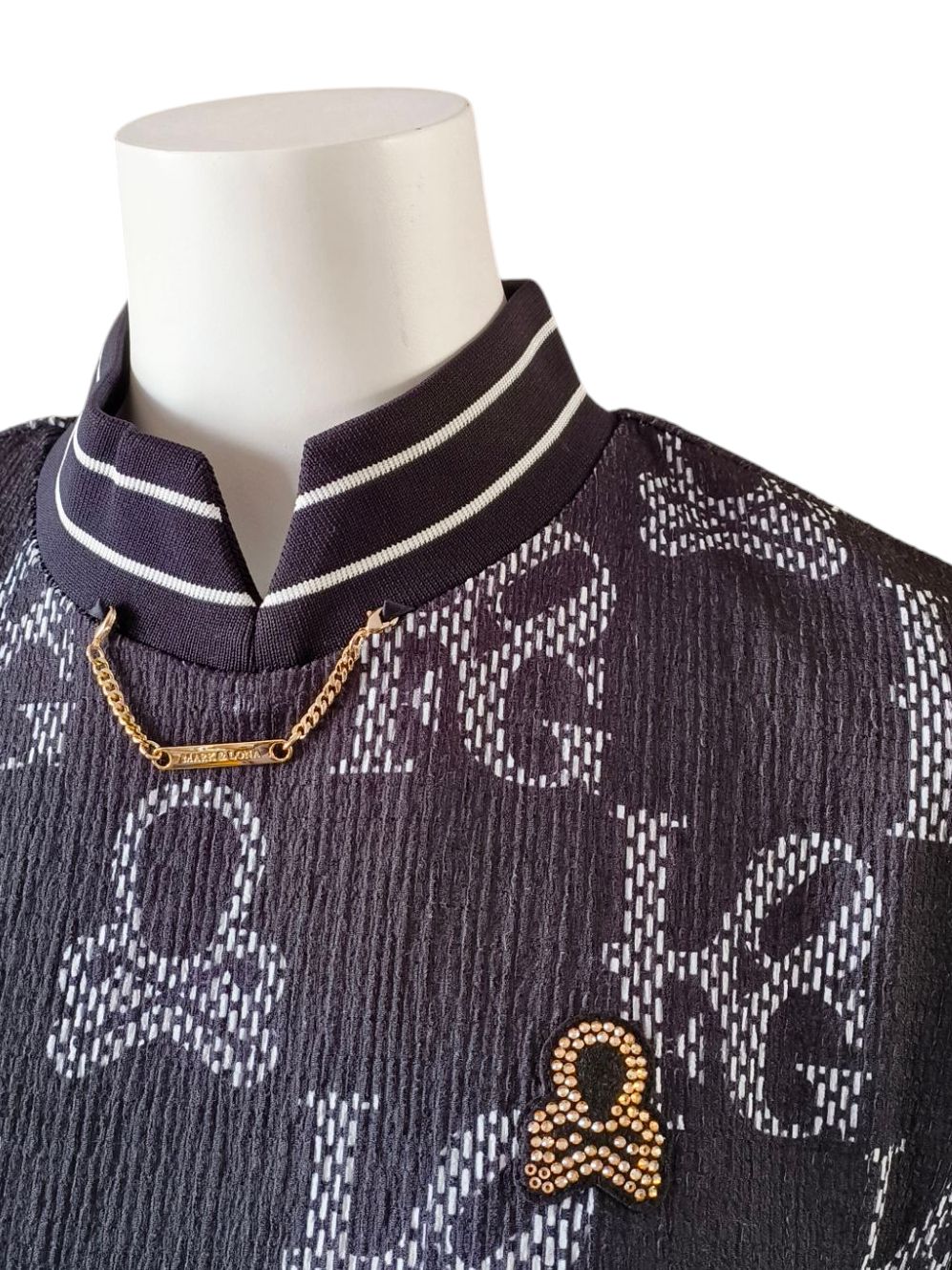 Ever Monogram Mock Neck Tee | モックネックシャツ | ブラック | レディース | ゴルフウェア |