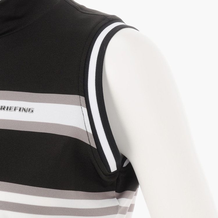 WOMENS MARINE STRIPE NS HIGH NECK | ノースリーブシャツ | ブラック | レディース | ゴルフウェア