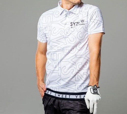 SYG MARIN LOGO POLO | ポロシャツ | ホワイト | ブラック | ゴルフウェア