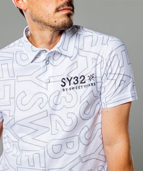 SYG MARIN LOGO POLO | ポロシャツ | ホワイト | ブラック | ゴルフウェア
